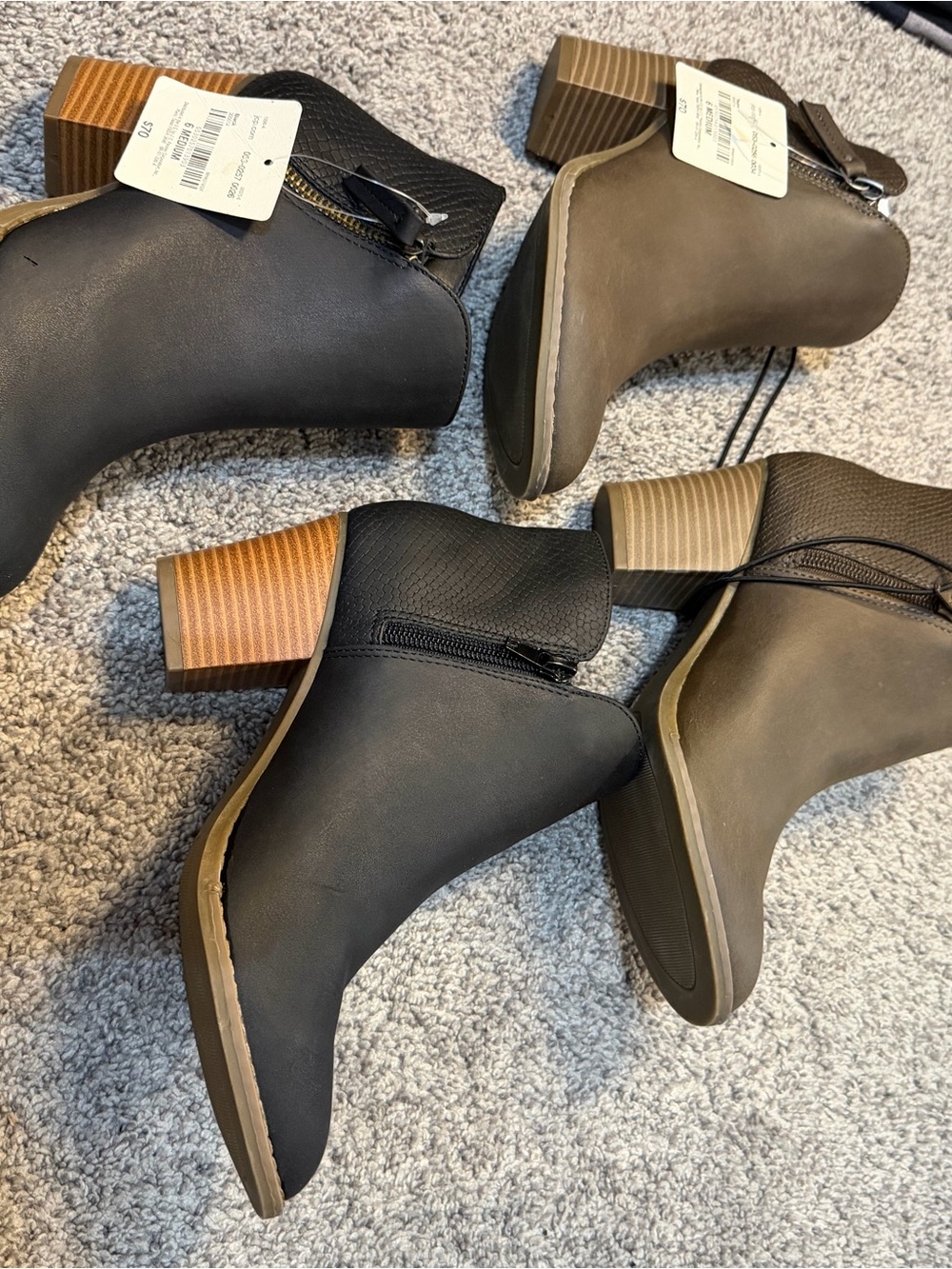2 Pair’s A.N.A Palo ankle Booties in Brown & Black Size 6 Medium (NWT) BOGO